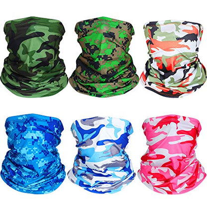 Geyoga Neck Gaiter Bandana Face Mask Summer UV Protection Cooling Breathable Face Mask Neck Scarf Balaclava for Men Women - color: Camouflage Colors