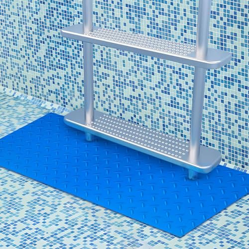 Pool Ladder Mat - 9 x 36 Inch Large Pool Ladder Pad Protective Swimming Pool Step Mat with Texture for Above Ground Swimming Pool Steps Liners and Stairs (Striped)
