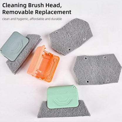 Magic Window Track Cleaner, 2024 New Window Groove Cleaning Brush Tools Set, Creative Cleaner Brushes Tools for Window lides Gaps, Sliding Door Track, Tile Lines Shutter Car Vents (Grey+Green) - color: Grey+green