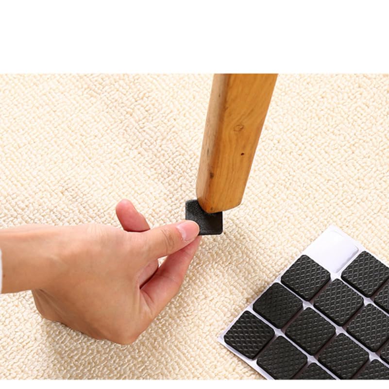 Garneck 48pcs Non Slip Furniture Pads Felt Furniture Sliders for Carpet Floor Protector Pads for Chairs Tables Self-Adhesive