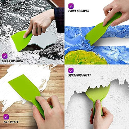 Utoolmart Putty Scraper 2" Plastic Flexible Putty Knives Spreader for Taping Drywall Wall Painting Green 3Pcs - size: 2 inch