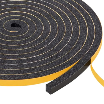 Yotache Foam Weather Stripping 1/4" W X 1/4" T, New Adhesive Craft, Insulation Soundproofing Strips Tape Gasket Seal for Door Frame and Window, Sliding Door Jamb, 16.5 Ft Length - size: 1/4"x1/4"x16.5 FT