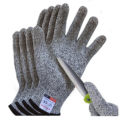 Cutting Gloves, 2 Pairs of Cut Resistant Gloves Food Grade, Cut Resistant Gloves for Kitchen, Oyster Shucking, Fish Fillet Processing, Carving Wood and Gardening(Small) - color: Gray, size: Small (Pack of 4)