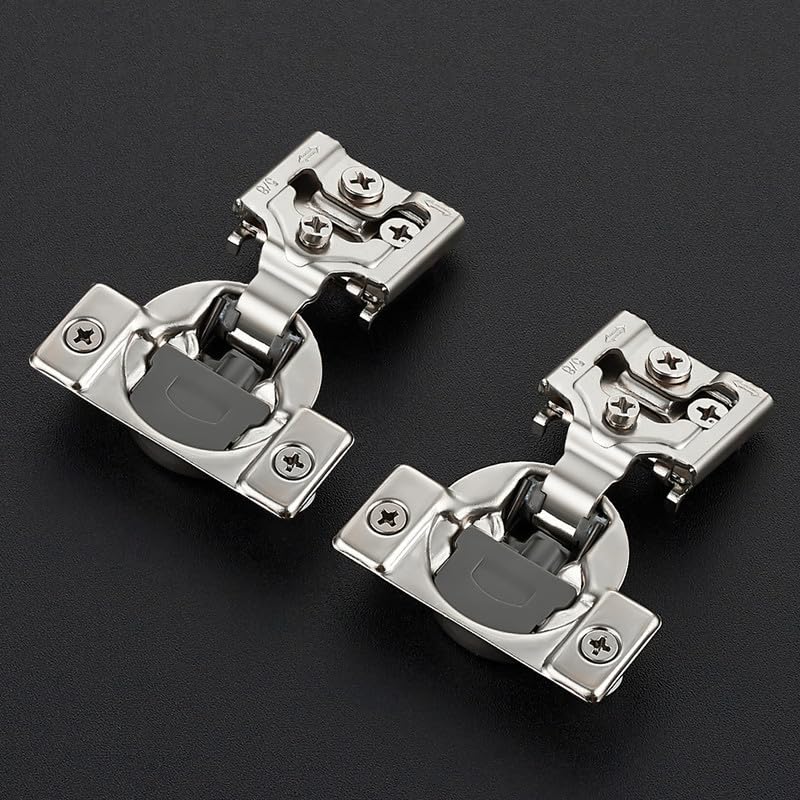Ravinte 2 Pack 1 Pair 5/8 inch Overlay Soft Close Kitchen Cabinet Hinges Stainless Steel Adjustable Kitchen Hinges Satin Nickel Cabinet Hardware - size: 5/8 inch Overlay