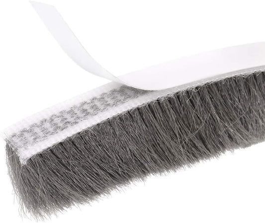 Brush Weather Stripping 9mmx15mm Self Adhesive Sealing Windproof Seal Strip Length 10M Weatherstrip Sweep Brushes for Door Window Gray - color: Length 10M, size: 9mmx15mm