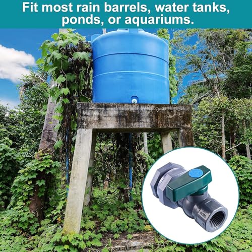 2 Set 3/4 Inch Rain Barrel Spigot Kit - BILAL Water Barrel PVC Garden Diverter Kit with Bulkhead Fitting Hose Faucet Adapter and Thread Seal Tape for Water Tanks, Aquariums, Tubs, Pool, Garden Barrel - size: 2-Set