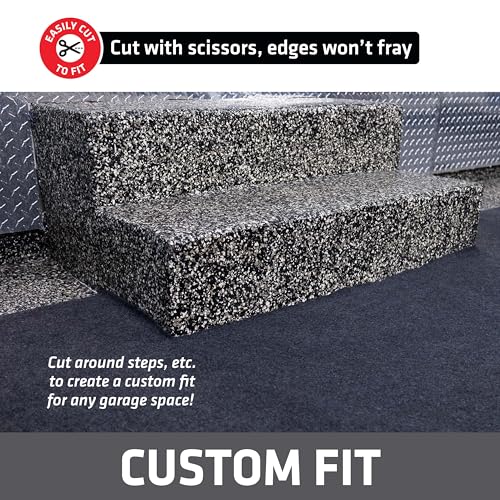 Drymate Garage Floor Runner Mat, (18' x 2'6"), Protects Surfaces, Absorbent, Waterproof, Slip-Resistant, Quick Dry Carpet Fabric, Trimmable & Washable (USA Made) (Charcoal) - size: 18' x 2'6"