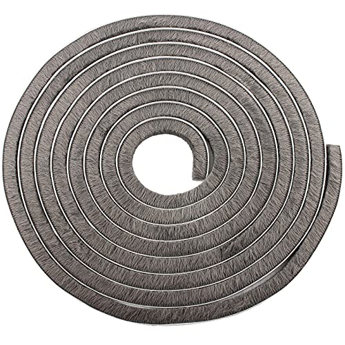 Tambee Self-Adhesive Soundproofing Weather Stripping for Doors and Windows, Brush Weather Strip Door Seal Pile Insulation, 3/8in x 3/5in x 39.3ft, Grey - color: Gray, size: 3/8in*3/5in*39.3ft