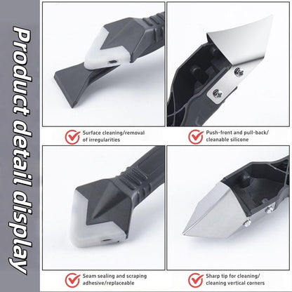 (Black) Caulk Remover Tool Kit, Grout Removal & Sealant Finishing Scraper Set for Bathroom Kitchen Tile Joints Repair