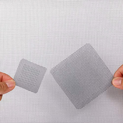 by.RHO Window and Door Screen Repair Patch kit. 25 Patches, (1⅞" x 1⅞" x 20pcs) (3½" x 3½" x 5pcs) - color: Small+medium / Gray
