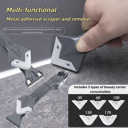 (Black) Caulk Remover Tool Kit, Grout Removal & Sealant Finishing Scraper Set for Bathroom Kitchen Tile Joints Repair