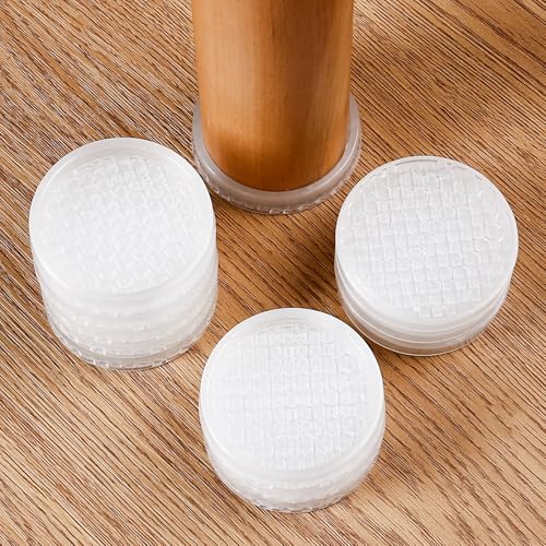 Clear Non Slip Furniture Pads - 2" Anti Slide Caster Cups, 12PCS Round Furniture Coasters for Hardwood Floors & Carpet, Wood Floor Protectors for Furniture Leg, Table Chair Couch Bed Stoppers - size: 2" 12pcs clear