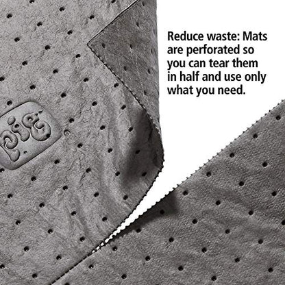 PIG Absorbent Mat Roll for Oil and Other Liquids | 1 Lightweight Mat Roll | 15" W x 50' L | Absorbs up to 3.3 gal per Roll | Gray | PM50435 - size: (50' X 15") Roll