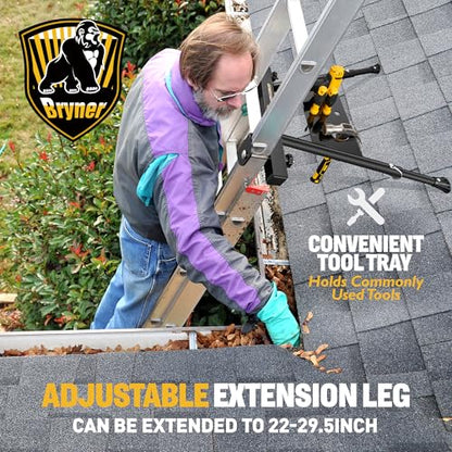 Ladder Stabilizer, Extension Ladder Stabilizer for Roof Wall Standoff Ladder Accessory Safety Stability Aviation Grade Aluminium, Adjustable Length 22-29.5"