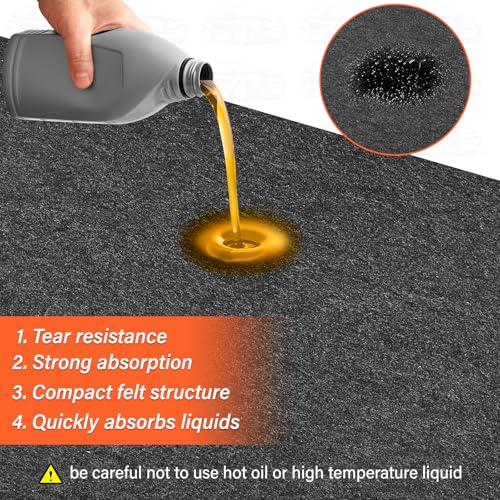 22 x 8.8FT Extra Large Garage Floor Mat, Waterproof Backing Garage Mat,Premium Oil Leaks Absorbent Oil Spill Mat,Reusable, Washable, Protects Floor from Spills, Drips, Splashes and Stains - size: GFM-22 x 8.8FT