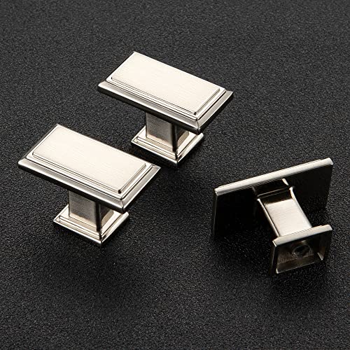 Ravinte Cabinet Knobs Rectangular Kitchen Drawer Knobs for Cabinets and Dresser (Brushed Nickel, 1 Pack) - color: Brushed Nickel