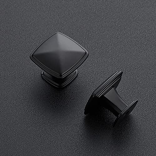 Ravinte 15 Pack Matte Black Kitchen Cabinet Square Knob Single Hole Cabinet Hardware for Dresser Drawer Pulls and Knobs - color: Black