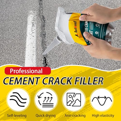 Concrete Crack Filler, Cement Crack Filler, Self-Leveling Concrete Crack Repair Filler, High-Elasticity Waterproof Caulking Glue for Driveways, Walkways, Patios, and Driveway Crack Repair– 10 PCS - style: 11.1LB