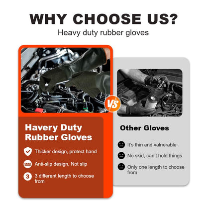 Heavy Latex Chemical Resistant Gloves - Reusable Long Rubber Dishwashing Gloves with Forearm Protection for Men - Waterproof, Industrial Safety Gear, Acid & Alkali Resistant, Oil-Proof，22“XL,1 Pair - size: 22”