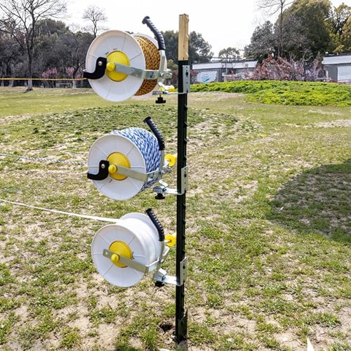 4 Pack T-Post Mounting Bracket, Electrical Wire Spool Rack, Wire Reel Holder Stud Reel Accessories, Retractable Extension Cord Reel Fixed Tool, for Hanging Wire Reels on Studs