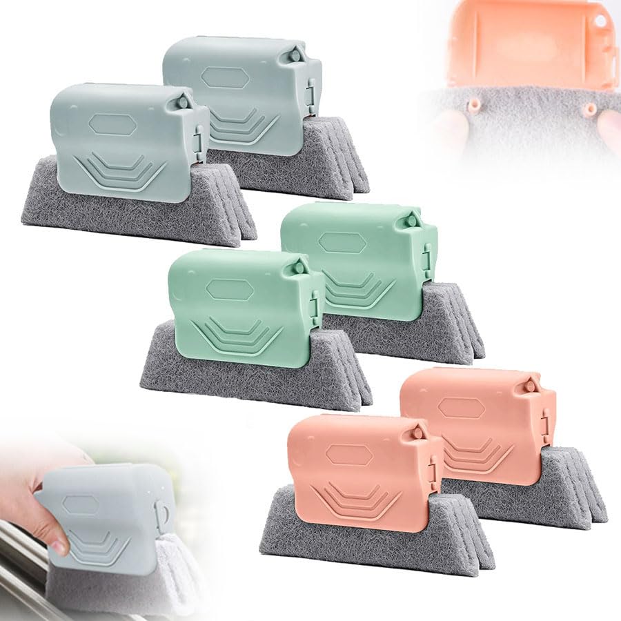 Magic Window Track Cleaner, 2024 New Window Groove Cleaning Brush Tools Set, Creative Cleaner Brushes Tools for Window lides Gaps, Sliding Door Track, Tile Lines Shutter Car Vents (Mixed, 6PCS) - color: Mixed, 6pcs