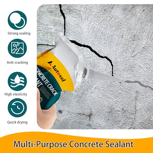 Concrete Crack Filler, High Elasticity Cement Crack Repair Sealant, Self-Leveling Waterproof Caulking Glue for Driveways, Walkways, Patios, Outdoor Concrete Joint Repair-2 PCS - style: 2.21LB