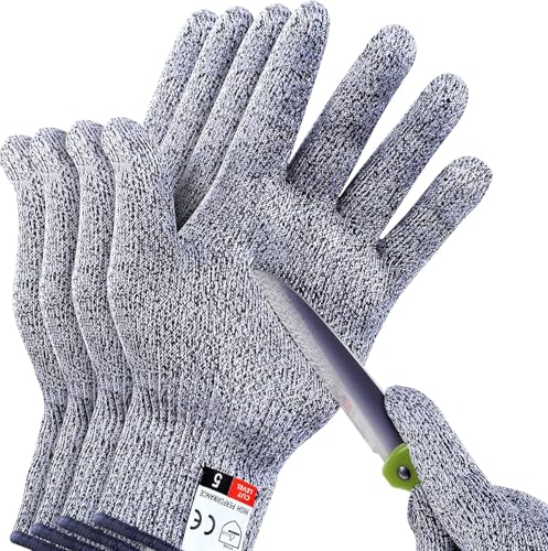 THOMEN 4 PCS (M+L) Cut Resistant Gloves Level 5 Protection for Kitchen, Upgrade Safety Anti Cutting Gloves for Meat Cutting - size: Medium, style: Original-2 Pairs