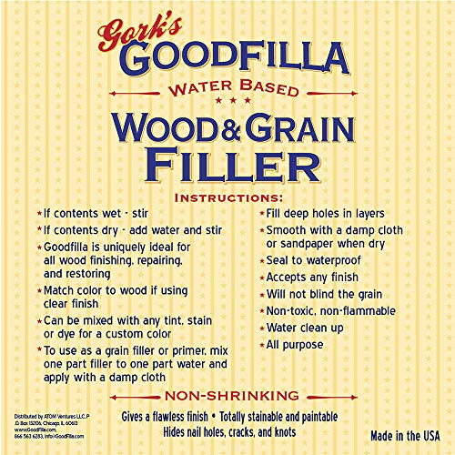 Goodfilla White, 8 oz, Wood and Grain Filler, Stainable, Tintable, Sandable, Zero Waste, Non-Toxic, USA Made - color: White, size: 8 oz