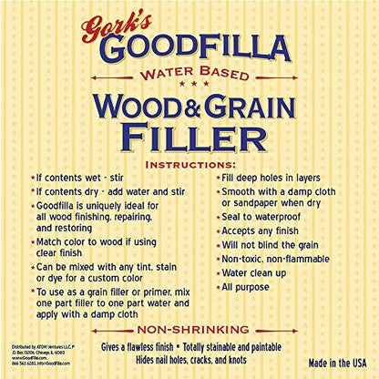 Goodfilla Rosewood, 8 oz, Wood and Grain Filler, Stainable, Sandable, Zero Waste, Non-Toxic, USA Made - color: Rosewood, size: 8 oz