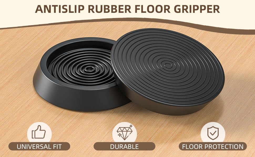 Non Slip Furniture Pads (4 inch) Anti Skid Pads for Furniture Bed Leg Pads Non Slip Furniture Grippers for Hardwood Floors for Keep Furniture from Sliding(Black/4PCS) - size: 4 inch