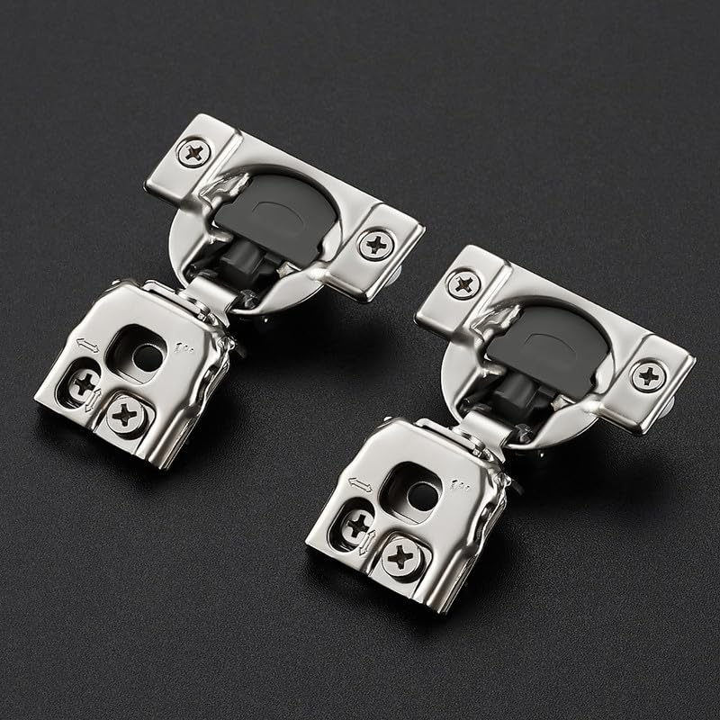 Ravinte 2 Pack 1 Pair 1 inch Overlay Soft Close Kitchen Cabinet Hinges Stainless Steel Adjustable Kitchen Hinges Satin Nickel Cabinet Hardware - size: 1 inch Overlay
