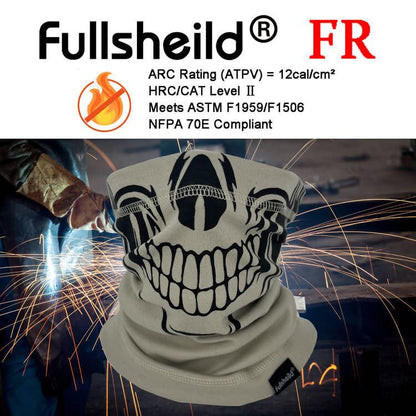 Fullsheild FR Flame Resistant Face Mask Full Cover Neck Gaiter Snood for Welding Hunting Army Military Working - color: Skull
