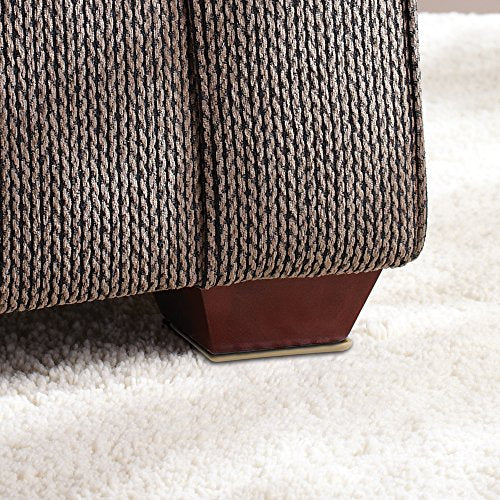 Super Sliders 2-1/2" Self-Stick Square Furniture Sliders for Carpet and Hard Surfaces, Anti-Slip Adhesive Furniture Moving Pads for Beds, Sofas, Dressers, Set of 4, Beige