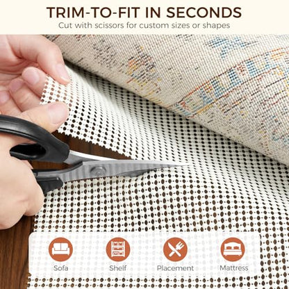BAGAIL BASICS 2 x 6 FT Rug Pad Gripper for Hardwood Floors, Non Slip Rug Pads for Area Rugs, Extra Thick Under Rug Padding, Protect Your Rugs & Floors - size: 2' x 6' (Rectangular)