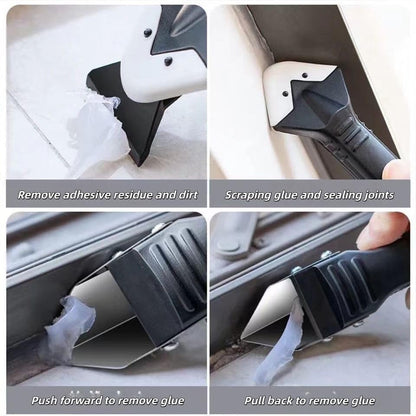 (Black) Caulk Remover Tool Kit, Grout Removal & Sealant Finishing Scraper Set for Bathroom Kitchen Tile Joints Repair