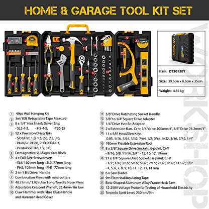 Hi-Spec 126pc Home Garage Mechanics DIY Tool Kit Set. Complete Handyman Auto, Car, Bike and Household Repairs Tool Box Set - size: 126 PCS