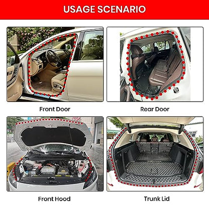 Car Door Seal Strip Double Layer Universal Self Adhesive Auto Door Seal Strip Soundproofing Weather Stripping for Car Door Tailgate (32.8 Feet) - size: 32.8 feet