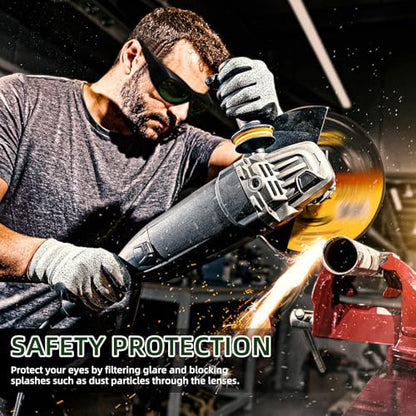 Welding Safety Glasses Wrap-around Safety Welding Lens Anti-scratch Safety Glasses UV Protection Protective Glasses ANSI/ISEA & MCEPS Compliant, IR Shade 5