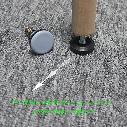 Furniture Leveler PTFE(Teflon) Bottom(28mm Base),Threaded Shank(1/4-20) Adjust Pads,Table/Chair/Cabinet/Sofa Medium Adjustable Legs Leveling,Nuts Installation and Floor Protection(8 Pack) - size: 28mm Base 1/4-20 X 1.5", 8 Pack
