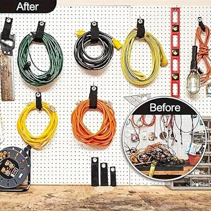 12 Pack Heavy Duty Storage Straps, 13 Inch Extension Cord Holders & Cable Organizer with Rust-Resistant Grommet, Heavy Duty Cable Straps for Garage, Camping, RV, Home Organization