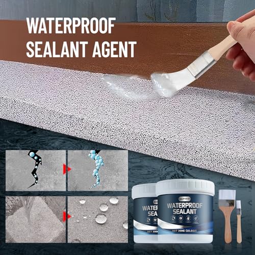 Invisible Waterproof Agent, 2 * 10oz Transparent Invisible Sealant Set, Transparent Coating Agent, Anti-Leakage Sealant, Indoor Outdoor Repairing Leak Waterproof Adhesive