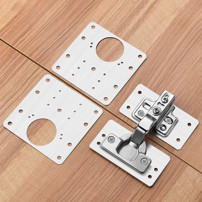 12 Pack Hinges Repair Plate Set, Stainless Steel Drawer Hinge Replacement Plates Kit, Kitchen Cabinet Cupboard Door Hinge Fixing Brackets with 72pcs Screws for Furniture Wardrobe Mending Kit - color: 12pcs 9x9cm