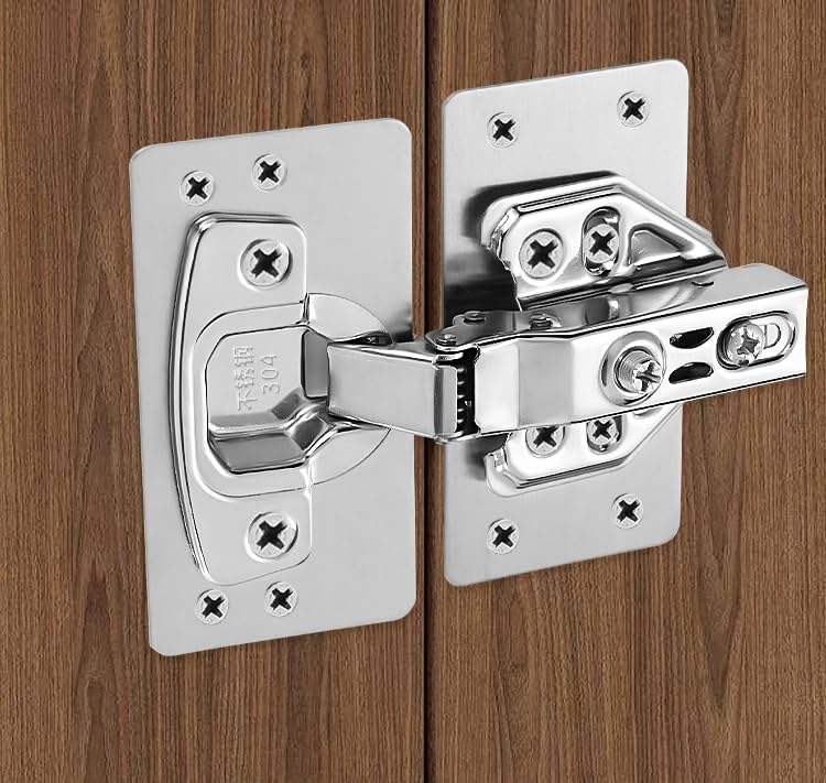4 Pack Hinges Repair Plate with 24 Screws, Stainless Steel Hinge Replacement Plate Kit, Kitchen Cabinet Cupboard Drawer Door Hinge Fixing Mount Brackets Set for Furniture Wardrobe, 9x4.7 cm - color: 4pcs 9x4.7cm