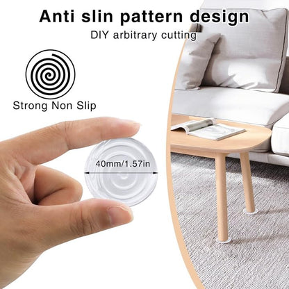 16PCS Clear Furniture Non Slip Grippers, Self Adhesive Non Skid Chair Leg Couch Feet Pads
