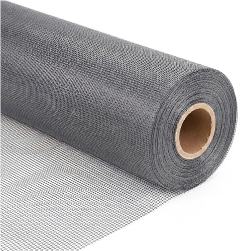Window Screen Mesh, Fiberglass Window Screen, Screen Door Mesh, Windows Screens and Screen Door Replacement, Patio Screen Mesh (Gray, 36inches x100feet) - color: Gray, size: 36inches x100feet