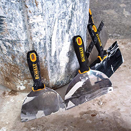 DEWALT DELUXE Stainless Steel Putty Knife Set | 4/5/6/8/10-Inch + 3-Inch Included for FREE | Soft Grip Handles | DXTT-3-139