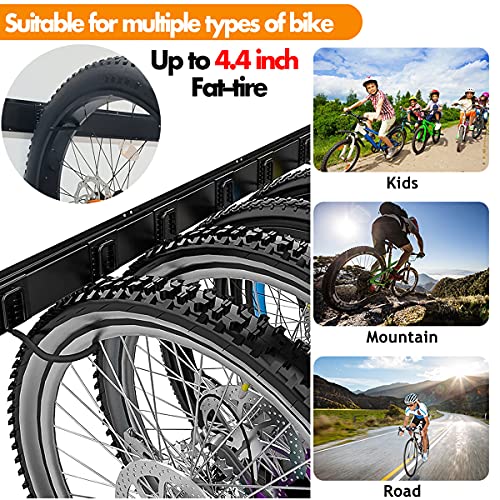 TORACK Bike Storage Rack, 6 Bike Rack Wall Mount Home and Garage Organizer, Vertical Bicycles Hanger Hooks for Indoor Space Saving - size: 48" Rail