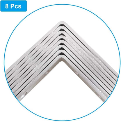 4 Pack Flat Mending Plate for Wood, Stainless Steel Straight Brackets Flat Repair Fixing Wood Brace Joining Plates Connector with Fixing Screws (8, L-Shaped Bracket 1.5*2.55*2.55in) - size: L-Shaped Bracket 1.5*2.55*2.55 in