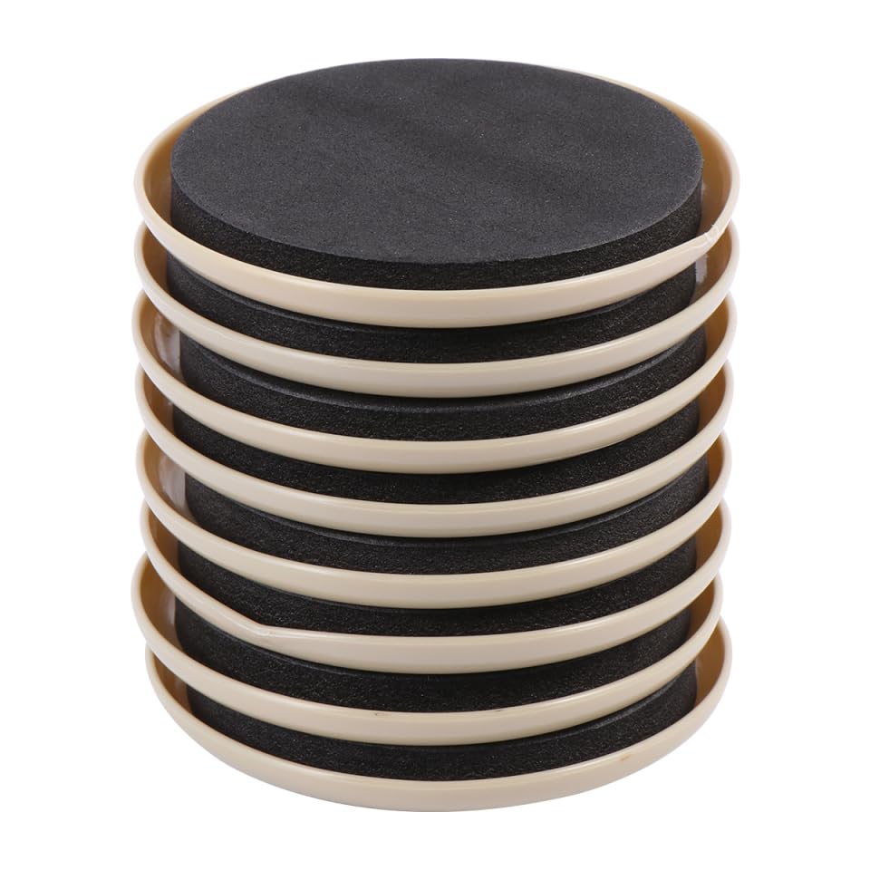 KALLORY Furniture Sliding Aid Pads 8 Pack 5X5 Inch Durable Moving Pads for Easy Furniture Glide on Hardwood and Carpet Floors Non-Scratch Sliding Mat for Chairs Sofas Tables - size: 12.7X12.7CM