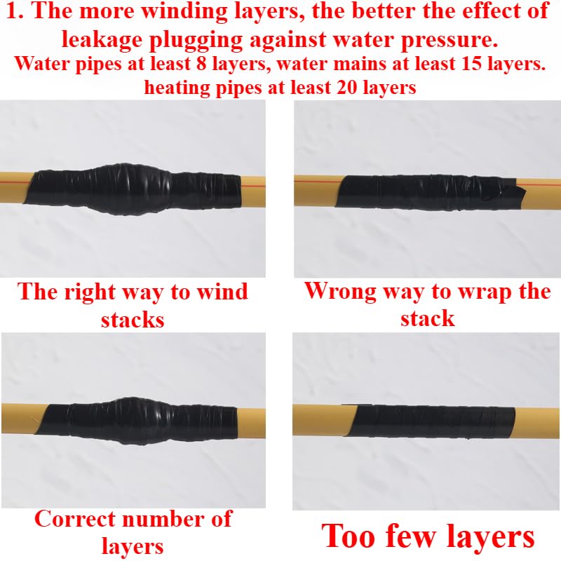 Pipe Tape, Super Strong Waterproof Leak-Proof Sealing Repair Silicone Adhesive, Also Suitable for Repairing Other Items (White-2.5X150cm) - color: White-2.5X150cm
